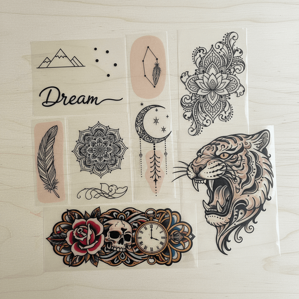 Temporary tattoo style options