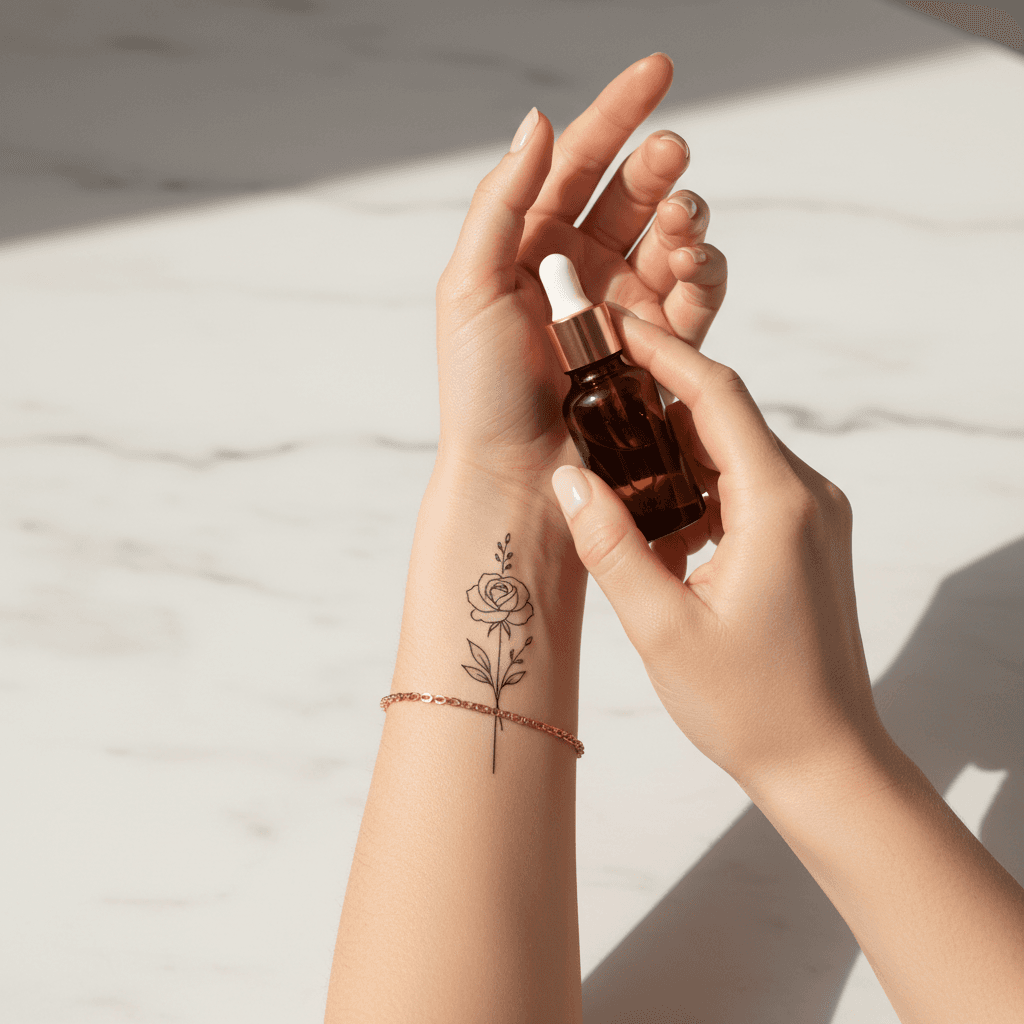 Temporary tattoo design displayed on skin