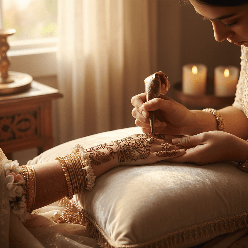 Detailed mehendi design on hand