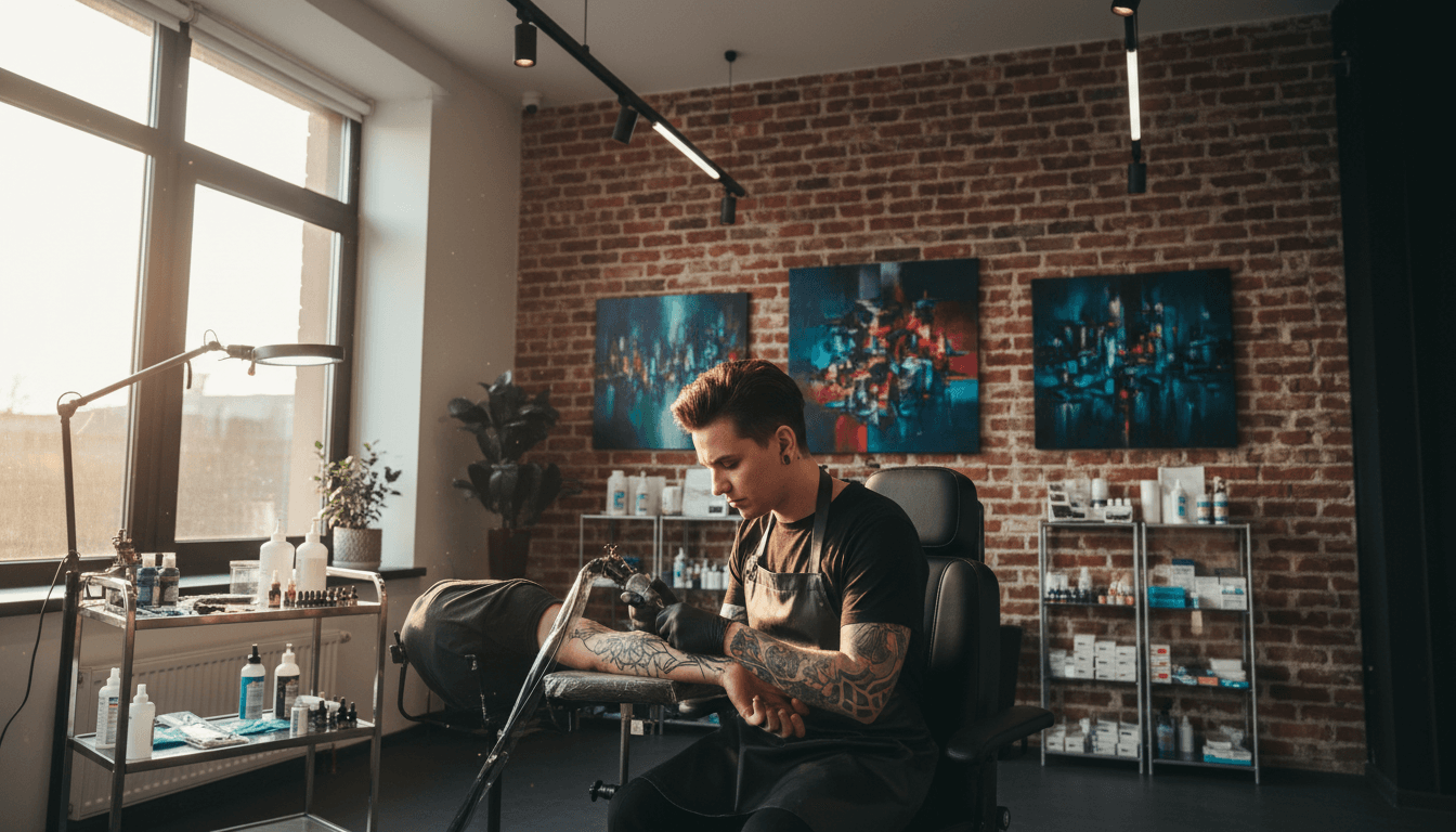 Milan Tattoo and Mehendi studio interior with professional tattoo artist